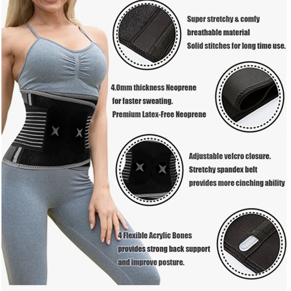 Women Waist Trainer Belt Sweat Effect Belt Waist Cincher Trimmer Slimming Body S main image 4